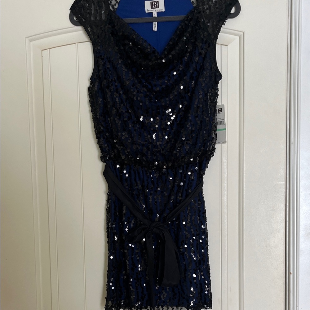 Laundry by design, navy and black Sequin Mini Dress
